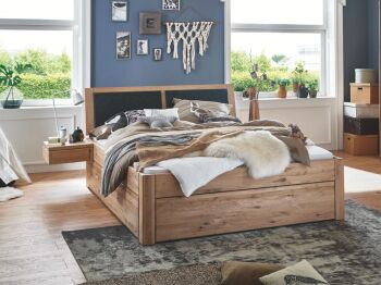Systembett Wildeiche massiv bianco